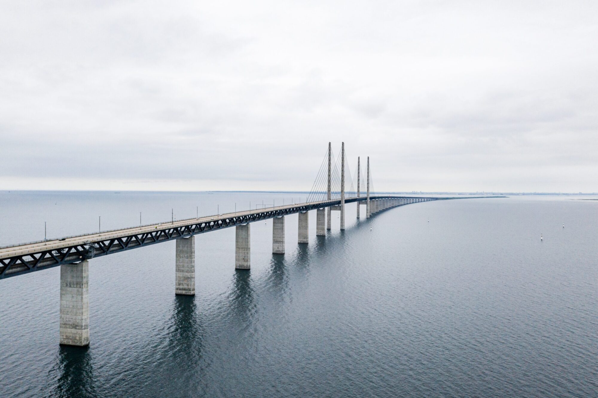 Bild över Øresundsbron tagit uppifrån